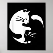 Cat Yin Yang Peace Loating Interlinked Gift Idea Poster (Voorkant)