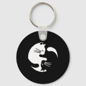 Cat Yin Yang Peace Loating Interlinked Gift Idea Sleutelhanger (Voorkant)