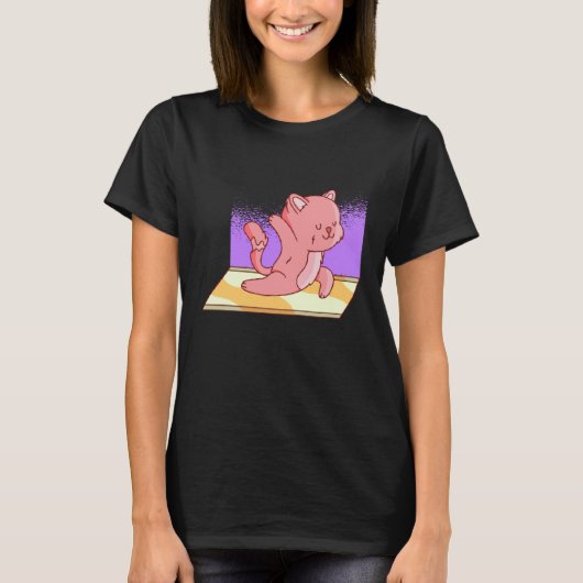 cat yoga cute t-shirt (Voorkant)