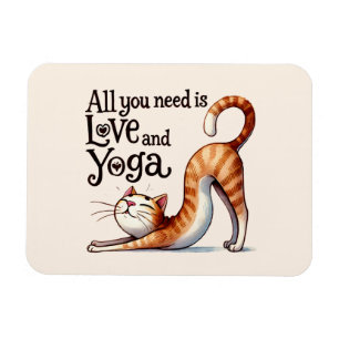 Cat Yoga Pose - Alles wat je nodig hebt is liefde  Magneet