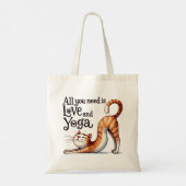 Cat Yoga Pose - Alles wat je nodig hebt is liefde Tote Bag (Achterkant)
