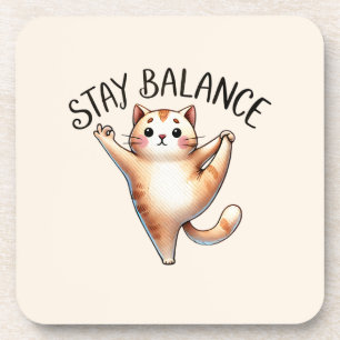 Cat Yoga Pose - Blijf in balans Bier Onderzetter