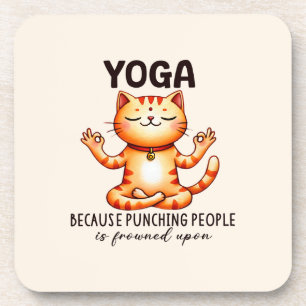 Cat Yoga Pose - Funny Yoga Bier Onderzetter