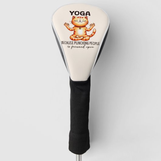 Cat Yoga Pose - Funny Yoga Golfheadcover (Voorkant)