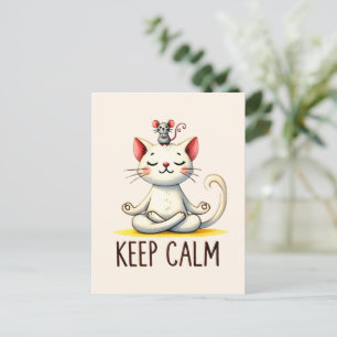 Cat Yoga Pose - Keep Calm Briefkaart