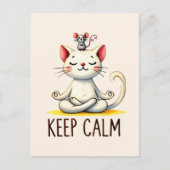 Cat Yoga Pose - Keep Calm Briefkaart (Voorkant)