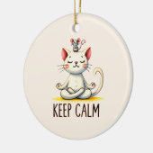 Cat Yoga Pose - Keep Calm Keramisch Ornament (Links)