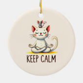 Cat Yoga Pose - Keep Calm Keramisch Ornament (Achterkant)