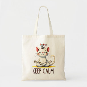 Cat Yoga Pose - Keep Calm Tote Bag