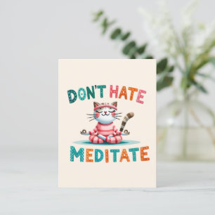 Cat Yoga Pose - Niet Haten, Mediteren Briefkaart