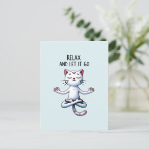 Cat Yoga Pose - Relax and Let It Go Briefkaart