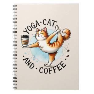 Cat Yoga Pose - Yoga Cat and Coffee Notitieboek