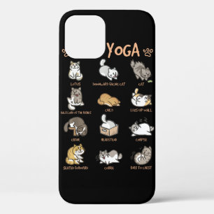 Cat Yoga Poses Cats die Mindfulness Meditat iPhone 12 Hoesje