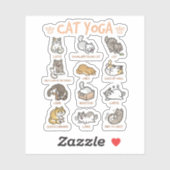 Cat Yoga Poses Cats die Mindfulness Meditat Sticker (Vel)