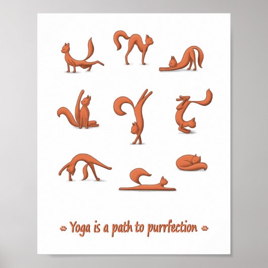 Cat Yoga Poster (Voorkant)