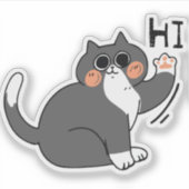 Cat zegt hoi sticker (Voorkant)