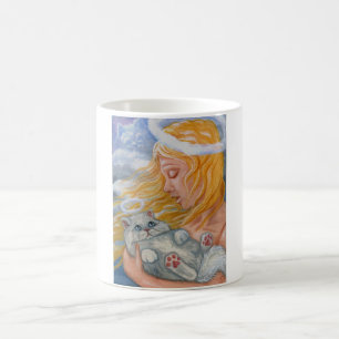 CAT-ZWARE witte Perzische Cat Angel-Mok Koffiemok