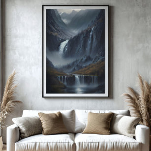 Cataclysme van de berg canvas afdruk