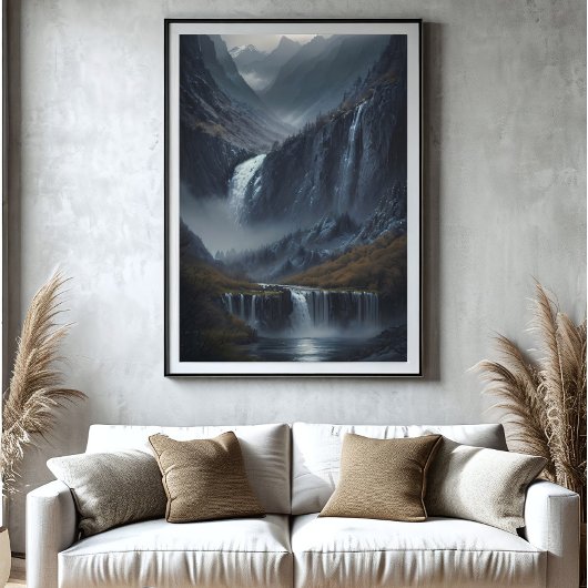 Cataclysme van de berg canvas afdruk
