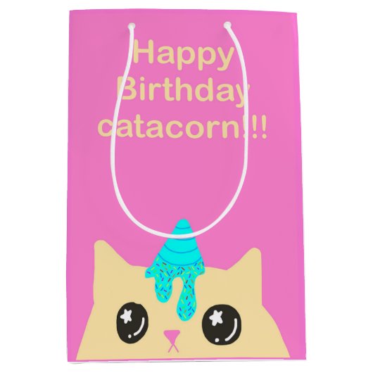 Catacorn Gift bag (birthday) Medium Cadeauzakje (Voorkant)