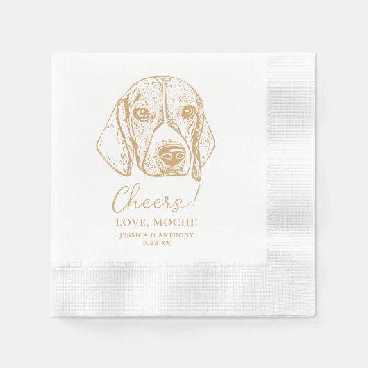 Catahoula Hond Cheers Custom Hond Bruiloft Servett Servet (Voorkant)