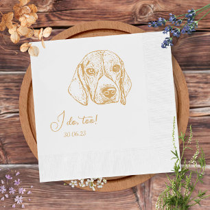 Catahoula hond Ik doe te aangepaste hond bruiloft Servet
