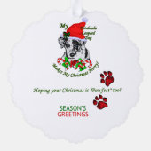 Catahoula Leopard Dog Kerstmis Ornament Kaart (Achterkant)