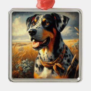  Catahoula Leopard Dog Painting Metalen Ornament