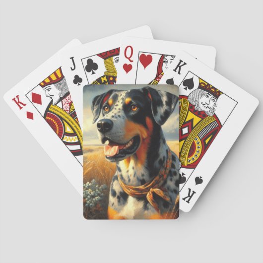 Catahoula Leopard Dog Painting Pokerkaarten (Achterkant)