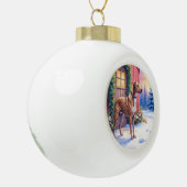 Catahoula Leopard Dog Rustic Barn Christmas Art Keramische Bal Ornament (Links)