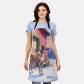 Catahoula Leopard Dog Rustic Barn Christmas Art Schort (Gedragen)