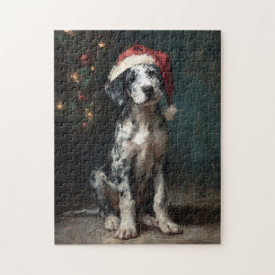 Catahoula Luipaard Hond Puppy Kerst Schilderij Legpuzzel