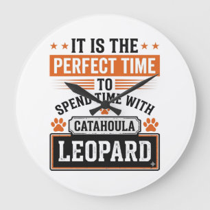 Catahoula Luipaard Hond Vintage Tijd Shirt Ontwerp Grote Klok