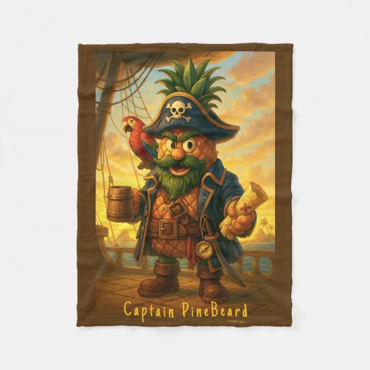 Catain PineBeard - Pineapple Empire Fleece Deken (Voorkant)
