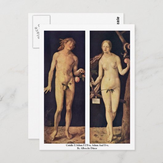 Català: L'Adam I L'Eva, Adam en Eva Briefkaart (Voorkant / Achterkant)