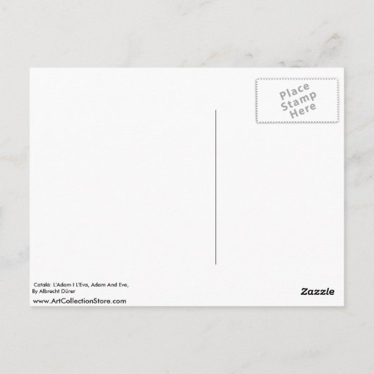 Català: L'Adam I L'Eva, Adam en Eva Briefkaart (Achterkant)