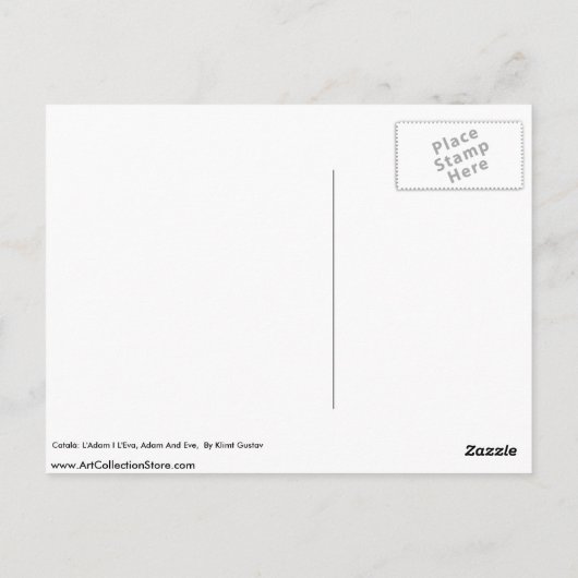 Català: L'Adam I L'Eva, Adam en Vooravond Briefkaart (Achterkant)