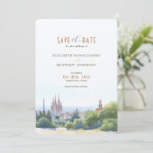 Catalaanse Charm Barcelona Save-the-Date Uitnodigi Kaart (Staand voorkant)