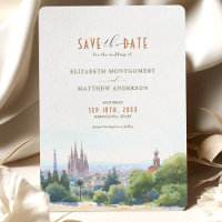 Catalaanse Charm Barcelona Save-the-Date Uitnodigi