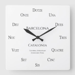 Catalaanse cijfers Aangepaste tijdzone van het Lan Vierkante Klok