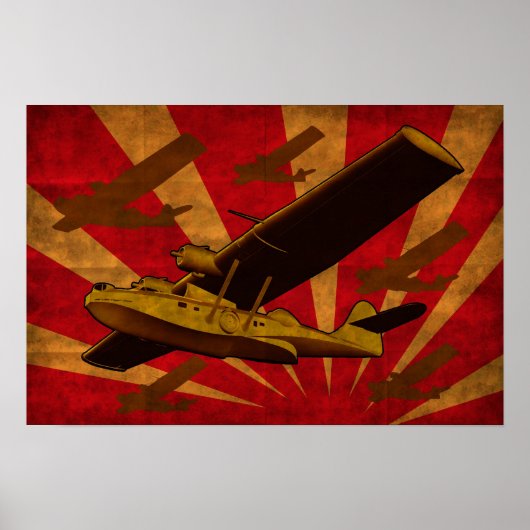 Catalina Bateau Volant Sea Plane Retro Poster (Devant)