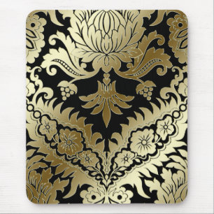 CATALINA DAMASK IN GOLD OP BLACK MUISMAT