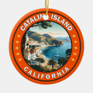 Catalina Island California Travel Art Badge Keramisch Ornament