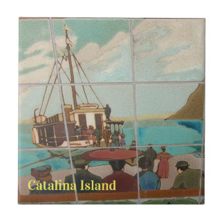 CATALINA ISLAND CERAMIC TILE BOAT TO CATALINA TEGELTJE