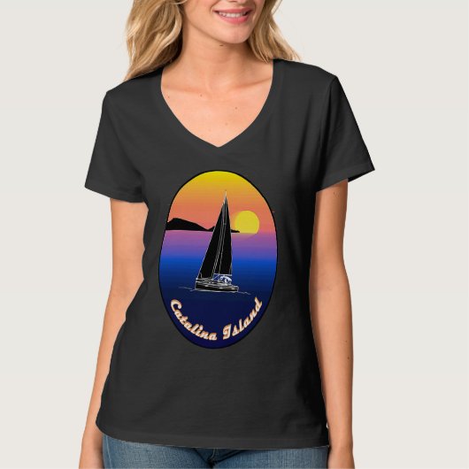Catalina Island Sailing Printed On Front T-shirt (Voorkant)