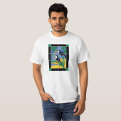 Catalina Island Tile Toucan Mural Design T-shirt (Voorkant volledig)
