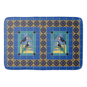 Catalina Island Tile Toucans Design Badmat