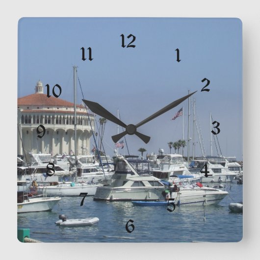 Catalina Island Wall Clock Vierkante Klok (Voorkant)