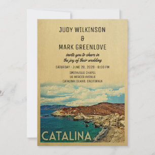 Catalina Island Wedding Invitation Vintage Kaart