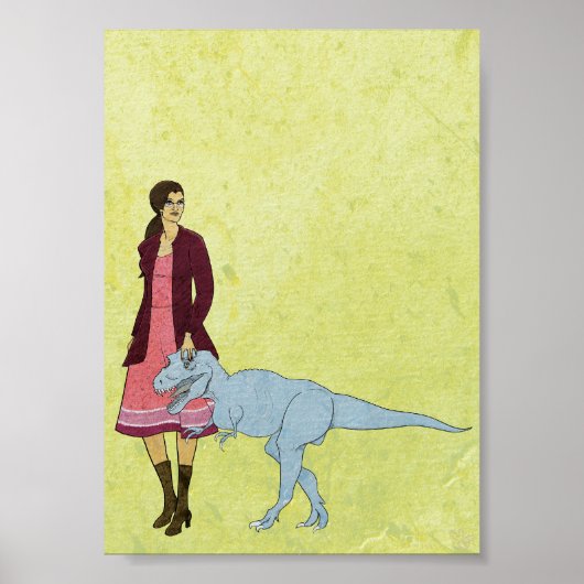 Catalog Woman en Dinosaur 5x7 Poster (Voorkant)